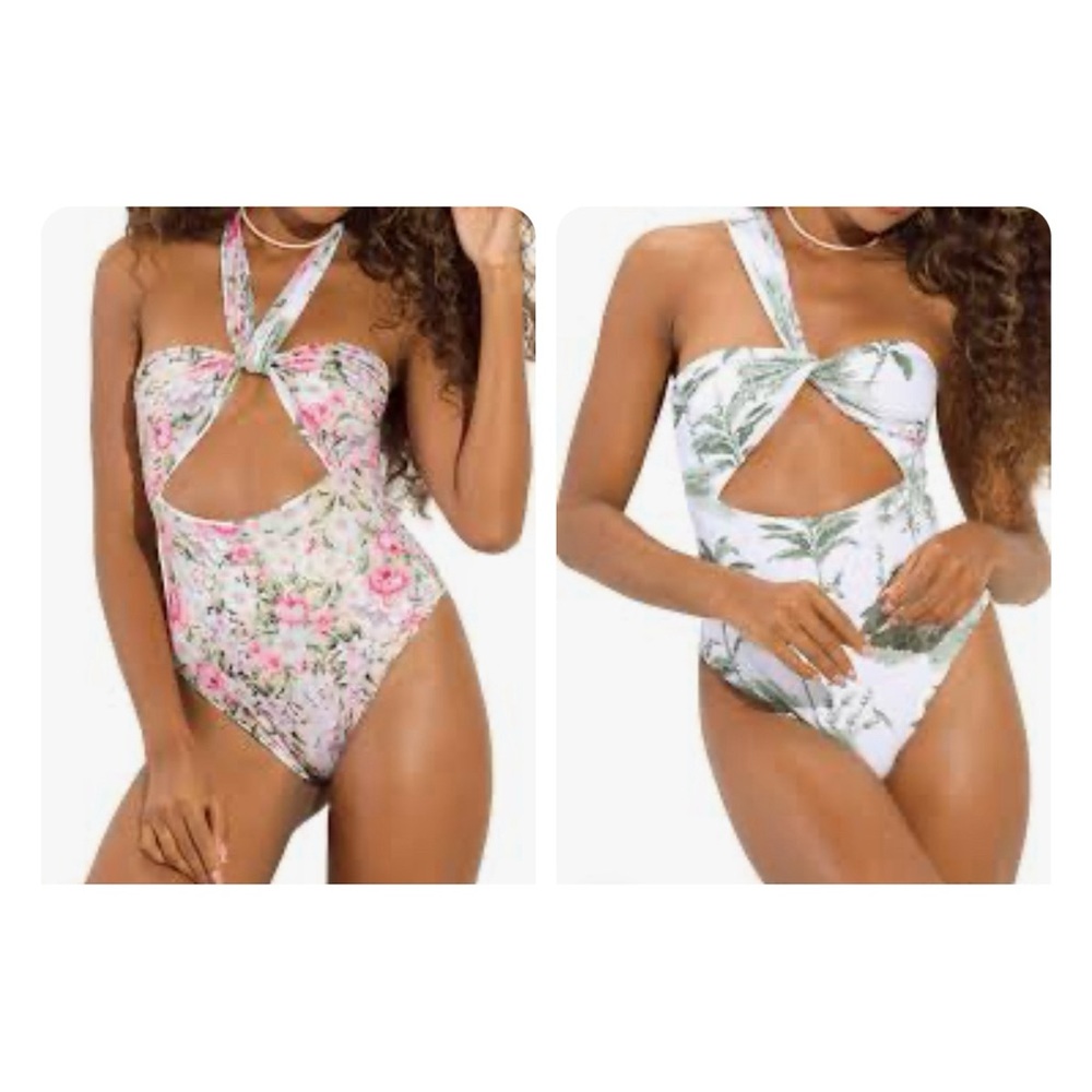 +Maaji Coco Forest Reversible Bandeau One-piece Swimsuit | Size Medium